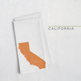 California ’home’ state silhouette - Tea Towel / DarkOrange - Home Silhouette