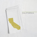 California ’home’ state silhouette - Tea Towel / GoldenRod - Home Silhouette