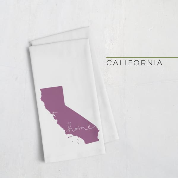 California ’home’ state silhouette - Tea Towel / Purple - Home Silhouette