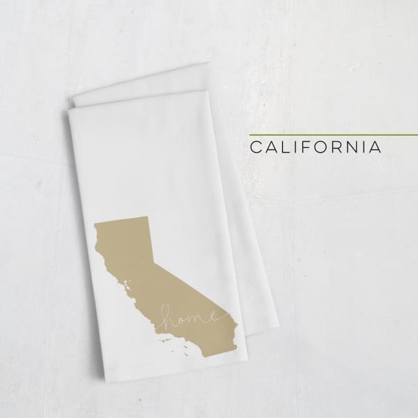 California ’home’ state silhouette - Tea Towel / Tan - Home Silhouette