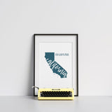 California State Song - 5x7 Unframed Print / Teal - State Song