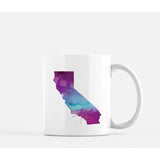 California state watercolor - Mug | 11 oz / Purple + Blue - State Watercolor