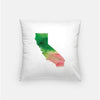 California state watercolor - Pillow | Square / Pink + Green - State Watercolor