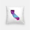California state watercolor - Pillow | Square / Purple + Blue - State Watercolor