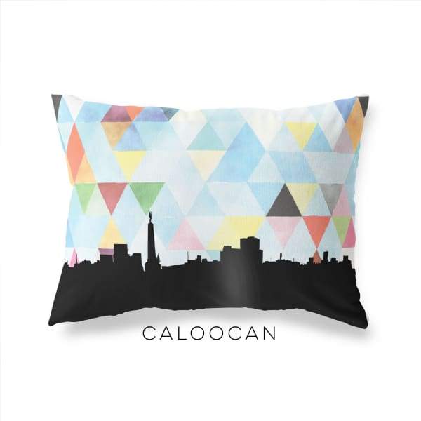 Caloocan Philippines geometric skyline - Pillow | Lumbar / LightSkyBlue - Geometric Skyline