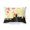 Cambridge Massachusetts geometric skyline - Pillow | Lumbar / Yellow - Geometric Skyline