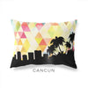 Cancun Mexico geometric skyline - Pillow | Lumbar / Yellow - Geometric Skyline
