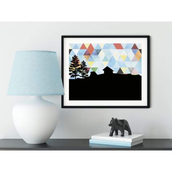 Canmore Alberta geometric skyline - 5x7 Unframed Print / LightSkyBlue - Geometric Skyline
