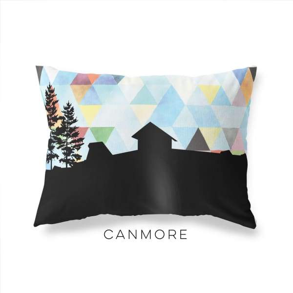 Canmore Alberta geometric skyline - Pillow | Lumbar / LightSkyBlue - Geometric Skyline