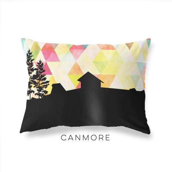 Canmore Alberta geometric skyline - Pillow | Lumbar / Yellow - Geometric Skyline