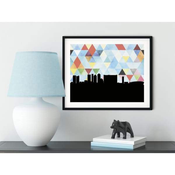 Cape Town South Africa geometric skyline - 5x7 Unframed Print / LightSkyBlue - Geometric Skyline