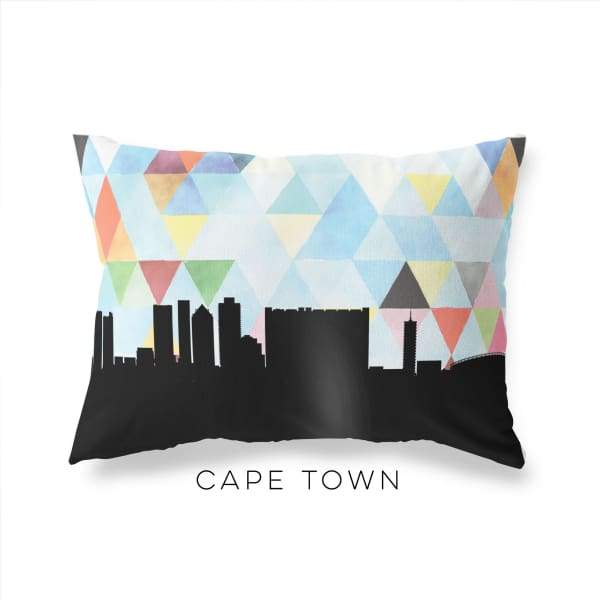 Cape Town South Africa geometric skyline - Pillow | Lumbar / LightSkyBlue - Geometric Skyline