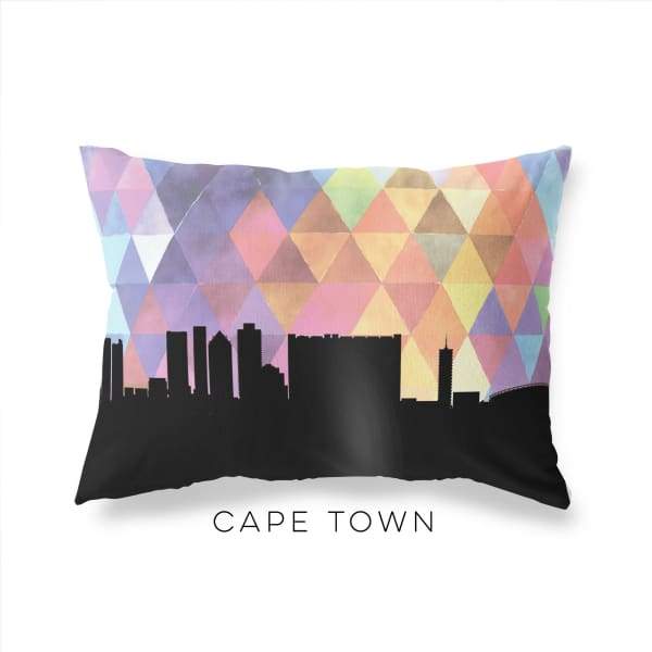Cape Town South Africa geometric skyline - Pillow | Lumbar / RebeccaPurple - Geometric Skyline