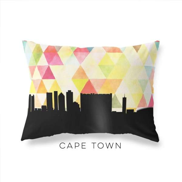 Cape Town South Africa geometric skyline - Pillow | Lumbar / Yellow - Geometric Skyline