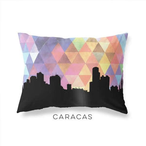 Caracas Venezuela geometric skyline - Pillow | Lumbar / RebeccaPurple - Geometric Skyline