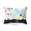Cardiff Wales geometric skyline - Pillow | Lumbar / LightSkyBlue - Geometric Skyline