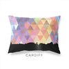 Cardiff Wales geometric skyline - Pillow | Lumbar / RebeccaPurple - Geometric Skyline