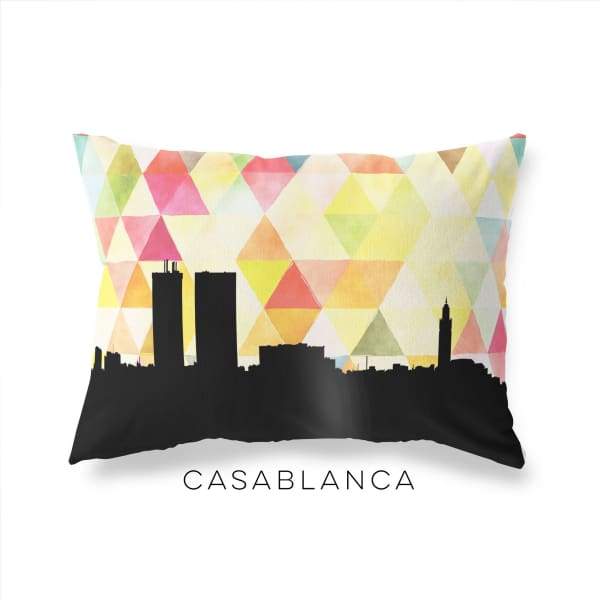Casablanca Morocco geometric skyline - Pillow | Lumbar / Yellow - Geometric Skyline