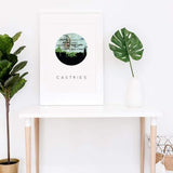 Castries St Lucia city skyline with vintage Castries map - City Map Skyline
