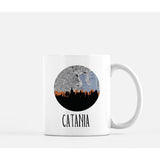Catania Italy city skyline with vintage Catania map - Mug | 11 oz - City Map Skyline