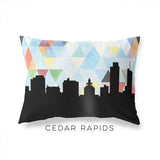 Cedar Rapids Iowa geometric skyline - Pillow | Lumbar / LightSkyBlue - Geometric Skyline