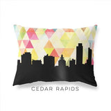 Cedar Rapids Iowa geometric skyline - Pillow | Lumbar / Yellow - Geometric Skyline