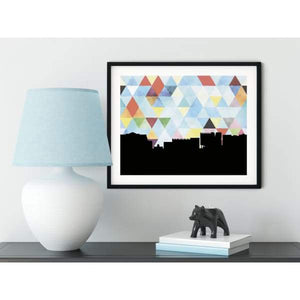 Chandler Arizona geometric skyline - 5x7 Unframed Print / LightSkyBlue - Geometric Skyline