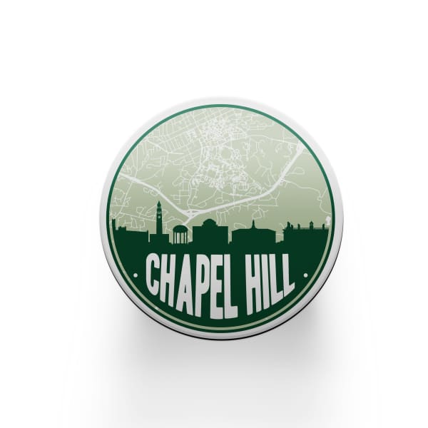 Chapel Hill NC map coaster set | sandstone coaster set in 5 colors - Set of 2 / Green - City Road Maps