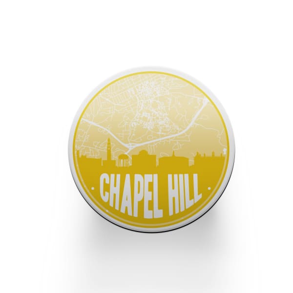 Chapel Hill NC map coaster set | sandstone coaster set in 5 colors - Set of 2 / Yellow - City Road Maps