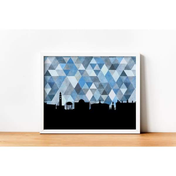 Chapel Hill North Carolina geometric skyline - 5x7 Unframed Print / LightSkyBlue - Geometric Skyline