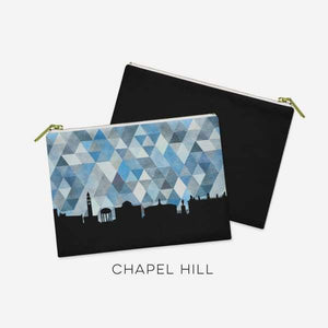 Chapel Hill North Carolina geometric skyline - Pouch | Small / LightSkyBlue - Geometric Skyline