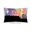 Charleston South Carolina geometric skyline - Pillow | Lumbar / RebeccaPurple - Geometric Skyline
