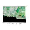 Charleston South Carolina geometric skyline - Pouch | Small / Green - Geometric Skyline