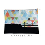 Charleston South Carolina geometric skyline - Pouch | Small / LightSkyBlue - Geometric Skyline