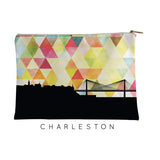 Charleston South Carolina geometric skyline - Pouch | Small / Yellow - Geometric Skyline