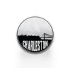 Charleston South Carolina skyline and city map design | in multiple colors - Coasters | Set of 2 / Black - City Road Maps