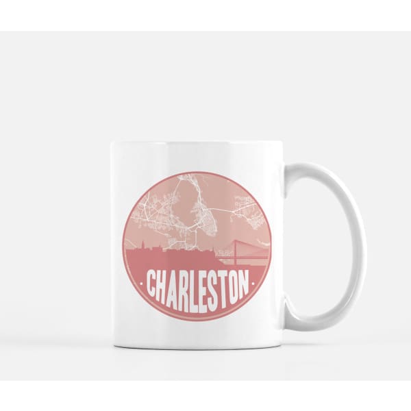 Charleston South Carolina skyline and city map design | in multiple colors - City Road Maps