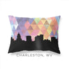 Charleston West Virginia geometric skyline - Pillow | Lumbar / RebeccaPurple - Geometric Skyline