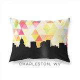Charleston West Virginia geometric skyline - Pillow | Lumbar / Yellow - Geometric Skyline