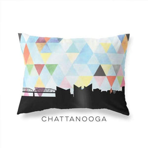 Chattanooga Tennessee geometric skyline - Pillow | Lumbar / LightSkyBlue - Geometric Skyline