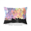 Chattanooga Tennessee geometric skyline - Pillow | Lumbar / RebeccaPurple - Geometric Skyline
