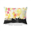 Chattanooga Tennessee geometric skyline - Pillow | Lumbar / Yellow - Geometric Skyline