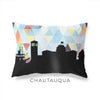 Chautaqua New York geometric skyline - Pillow | Lumbar / LightSkyBlue - Geometric Skyline