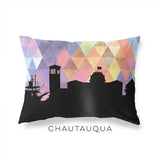 Chautaqua New York geometric skyline - Pillow | Lumbar / RebeccaPurple - Geometric Skyline