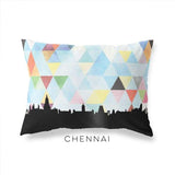 Chennai India geometric skyline - Pillow | Lumbar / LightSkyBlue - Geometric Skyline
