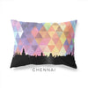 Chennai India geometric skyline - Pillow | Lumbar / RebeccaPurple - Geometric Skyline