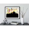 Chiang Mai Thailand geometric skyline - 5x7 Unframed Print / Yellow - Geometric Skyline