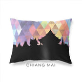 Chiang Mai Thailand geometric skyline - Pillow | Lumbar / RebeccaPurple - Geometric Skyline