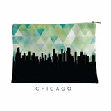 Chicago Illinois geometric skyline - 5x7 Unframed Print / Green - Geometric Skyline