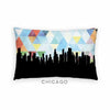 Chicago Illinois geometric skyline - Pillow | Lumbar / LightSkyBlue - Geometric Skyline